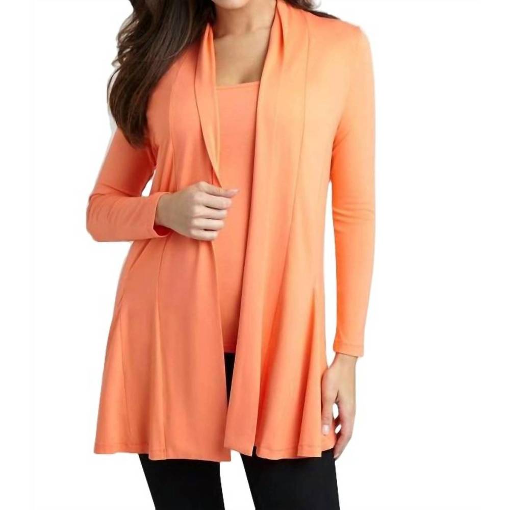 NEW ANGEL draped long cardigan in peach